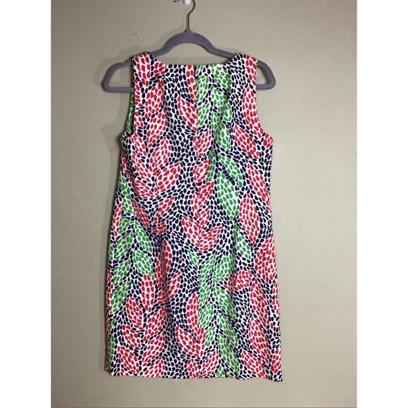 LILLY PULITZER Womens 10 Stephanie Shift Dress Open Call Ikat Leaf Caterpillers - Picture 5 of 12